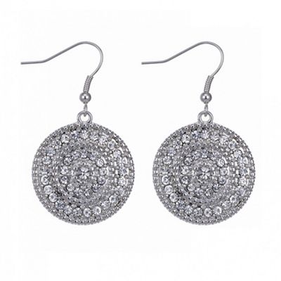 Designer silver filigree disc earring